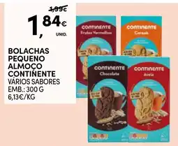 Continente Bolachas pequeno almoço continente vários sabores promoção