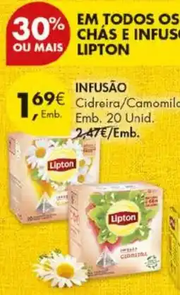 Pingo Doce Infusão Cidreira/Camomila Lipton promoção