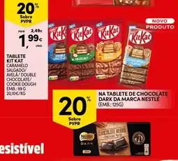 Continente Tablete Kit Kat Caramelo Salgado/Avelã/Double Chocolate/Cookie Dough promoção
