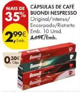 Pingo Doce cápsulas de café buondi nespresso promoção