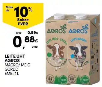 Continente Leite uht agros magro/meio gordo promoção