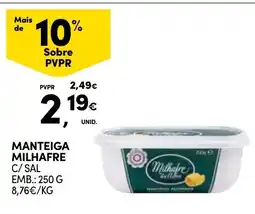 Continente Manteiga milhafre c/ sal promoção