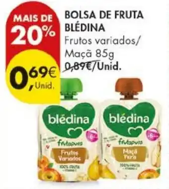 Pingo Doce Bolsa de fruta blédina promoção