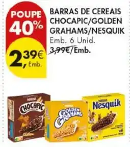 Pingo Doce barras de cereais chocapic/golden grahams/nesquik promoção