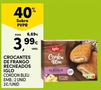 Continente Crocantes de frango recheados iglo cordon bleu promoção