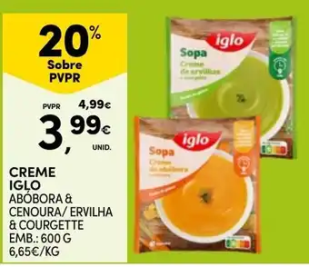 Continente Creme iglo abóbora & cenoura/ ervilha & courgette promoção