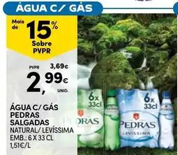 Continente Água c/ gás pedras salgadas natural/ levíssima promoção