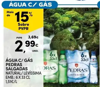 Continente Água c/ gás pedras salgadas natural/ levíssima promoção