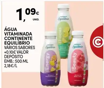 Continente Água vitaminada continente equilíbrio promoção