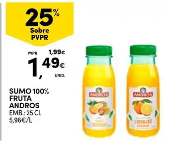 Continente Sumo 100% fruta andros promoção