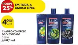 Pingo Doce Champô controlo de oleosidade linic men promoção