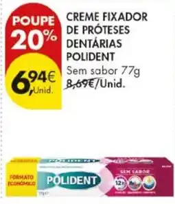 Pingo Doce creme fixador de próteses dentárias polident promoção