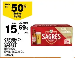 Continente Cerveja c/ álcool sagres branca promoção