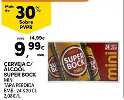 Continente Cerveja c/ álcool super bock mini promoção