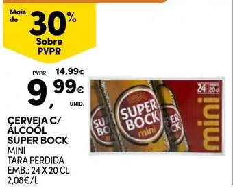 Continente Cerveja c/ álcool super bock mini promoção