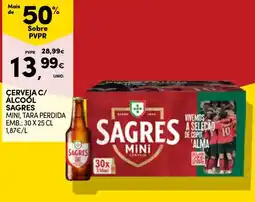 Continente Cerveja c/ álcool sagres mini promoção