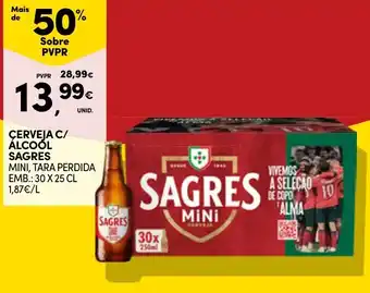 Continente Cerveja c/ álcool sagres mini promoção