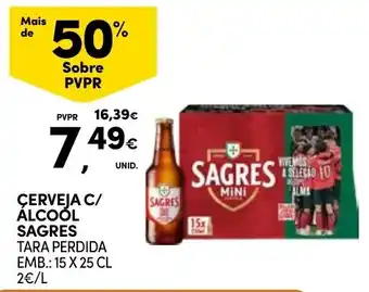 Continente Cerveja c/ álcool sagres promoção