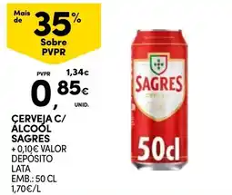 Continente Cerveja c/ álcool sagres promoção