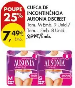 Pingo Doce cueca de incontinência ausonia discreet promoção