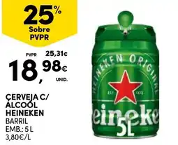 Continente Cerveja c/ álcool heineken barril promoção