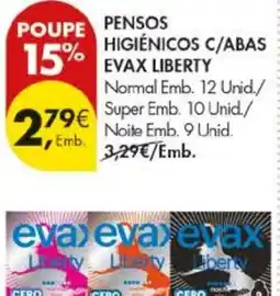 Pingo Doce Pensos higiénicos c/abas evax liberty promoção