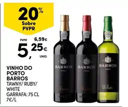 Continente vinho do porto barros tawny/ ruby/ white promoção