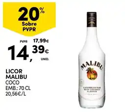 Continente Licor malibu coco promoção