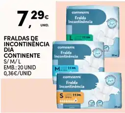 Continente Fraldas de incontinência dia continente promoção