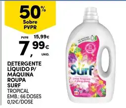 Continente Detergente líquido p/ máquina roupa surf tropical promoção