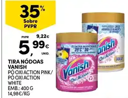 Continente Tira nódoas vanish pó oxi action pink/pó oxi action white promoção
