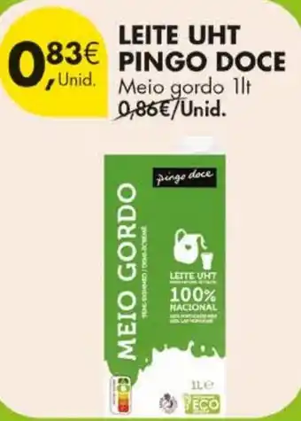 Pingo Doce Leite uht pingo doce meio gordo promoção