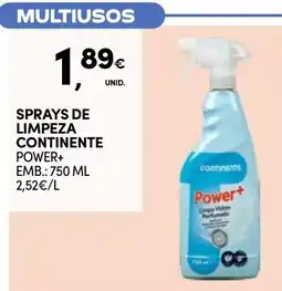 Continente Sprays de limpeza continente power+ promoção