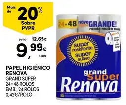 Continente Papel higiénico renova grand super promoção