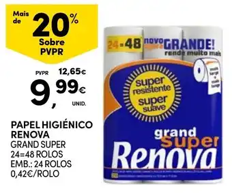 Continente Papel higiénico renova grand super promoção