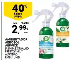 Continente ambientador aerosol airwick jasmim e orvalho fresco neut algodão promoção