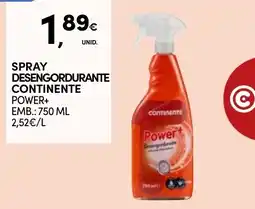 Continente spray desengordurante continente power+ promoção