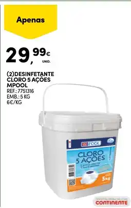 Continente Desinfetante cloro 5 ações mpool promoção