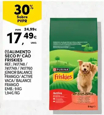 Continente Alimento seco p/ cão friskies promoção