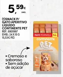 Continente Snack p/ gato apetitivo líquido continente pet promoção