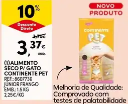 Continente Alimento seco p/ gato continente pet promoção