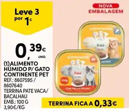 Continente Alimento Humido P/ Gato Continente Pet promoção