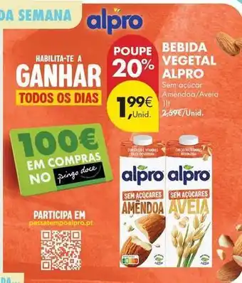 Pingo Doce Alpro - bebida vegetal promoção