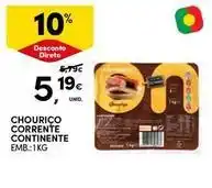 Continente Bom dia Continente - chourico corrente promoção