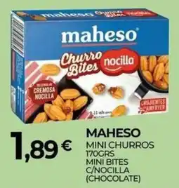 Miranda Supermercados Maheso mini churros c/nocilla (chocolate) promoção