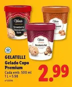 Lidl Gelatelli - gelado copo premium promoção