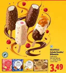 Lidl Gelatelli - gelado double/blilonario promoção