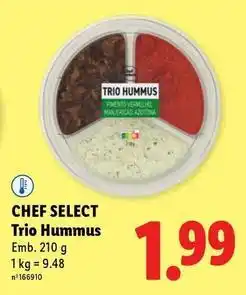 Lidl Chef select - trio hummus promoção