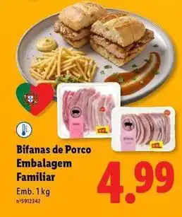 Lidl Bifanas de porco embalagem familiar promoção