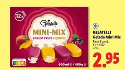 Lidl Gelatelli - gelado mini mix promoção